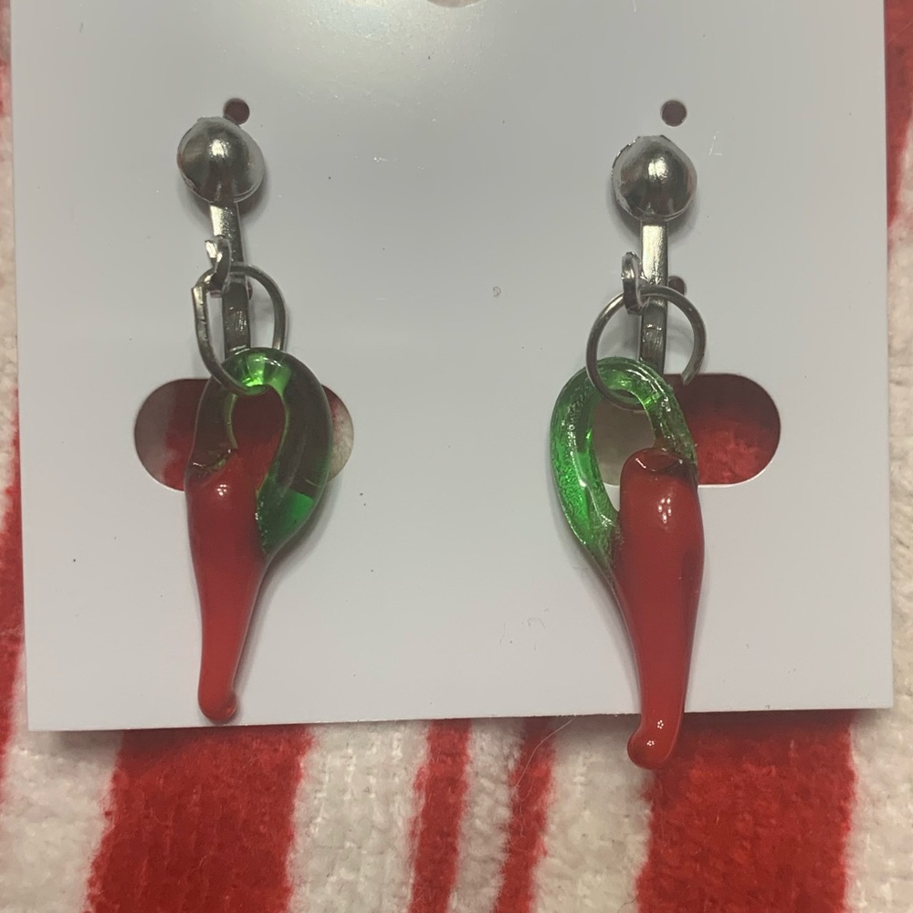Clip on chili pepper earrings